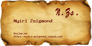 Nyiri Zsigmond névjegykártya